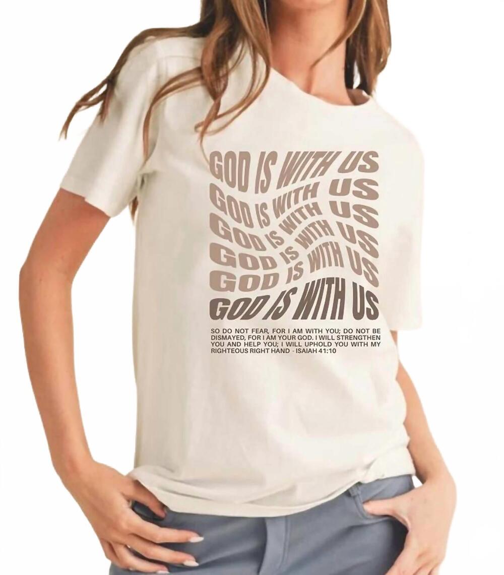 NEW YELETE god is with us graphic tee in white